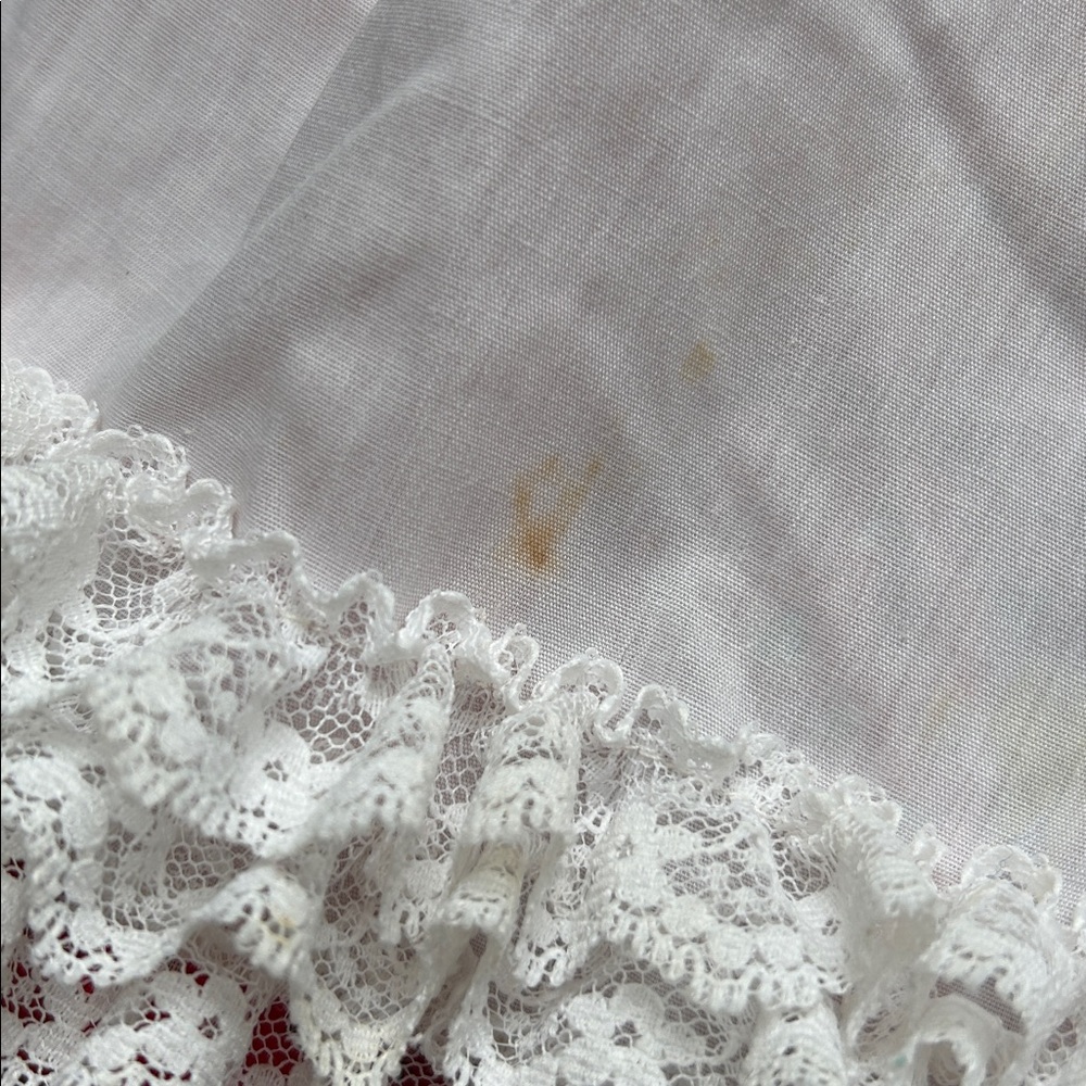 Vtg BRYAN 18 Months Girl Toddler Baby Floral Dress Red White w Lace READ MORE - Picture 4 of 11